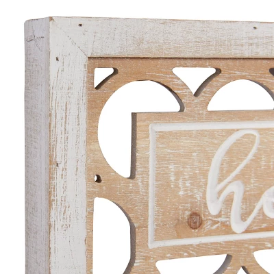 Farmhouse Wood Carved Sign Wall Decor Set Of 2 White - Olivia & May 5 Farmhouse Wood Carved Sign Wall Decor Set Of 2 White - Olivia & May - Image 3