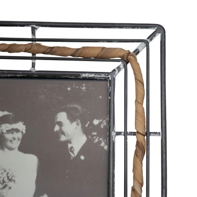 Antiqued Black Wire 4x6 Inch Metal Decorative Picture Frame - Foreside Home & Garden 3 Antiqued Black Wire 4x6 Inch Metal Decorative Picture Frame - Foreside Home & Garden