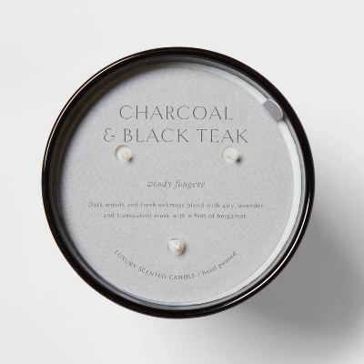 Colored Vase Glass With Dustcover & Black Teak Candle Black - Threshold™ 6 Colored Vase Glass With Dustcover & Black Teak Candle Black - Threshold™ - Image 4