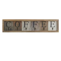 Merrick Lane Pheltz Wooden Wall Mount 6 Cup Distressed Wood Grain Printed COFFEE Mug Organizer With Metal Hanging Hooks, No Assembly Required -Home Decoration Series GUEST dbf71711 4fac 4667 a1b7 c1f862a2b280
