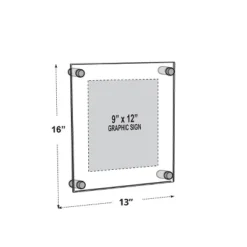 Azar Displays Floating Acrylic Wall Frame With Silver Stand Off Caps: 9" X 12" Graphic Size, Overall Frame Size: 13" X 16" -Home Decoration Series GUEST dc17ccfb 504c 481e 9c78 b8c6851e659d