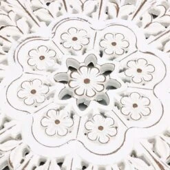 LuxenHome White Wood Flower 23.86" Round Wall Decor Home Decor Interior Design -Home Decoration Series GUEST dc6bdcdc 08f7 4167 bae0 684093ffaaa4