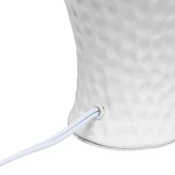20.08" Traditional Ceramic Texture Imprint Winding Table Desk Lamp With Matching Fabric Shade White - Creekwood Home -Home Decoration Series GUEST dc979a9a 6326 4ed1 8186 a856298a81f1