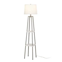 58" Metal Floor Lamp With Shelves Gray - Cresswell Lighting -Home Decoration Series GUEST dcba9bbd ee89 4d0f 9d4e c5fef556e8c0