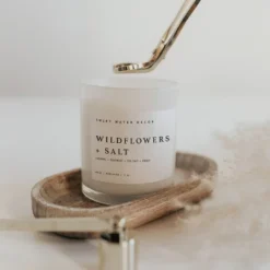 Sweet Water Decor Widlflowers And Salt 11oz White Jar Soy Candle -Home Decoration Series GUEST dd9bcd64 a6dc 4829 a308 98de2934b54d