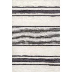 Lauren Liess X RugsUSA - Striped Wool Machine Washable Area Rug -Home Decoration Series GUEST df5edb08 b1d0 46f7 975a 6d8498c1b98b
