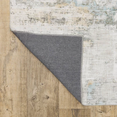 2'x8' Runner Marcel Distressed Abstract Area Rug Gray/Gold - Captiv8e Designs 6 2'x8' Runner Marcel Distressed Abstract Area Rug Gray/Gold - Captiv8e Designs - Image 4