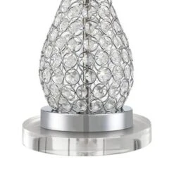 360 Lighting Sergio Modern Table Lamps Set Of 2 With Round Risers 24 1/2" High USB Port Acrylic White Drum Shade For Bedroom Living Room Desk House -Home Decoration Series GUEST e2ac572a c7b4 4e7e a677 b3174c16db6d