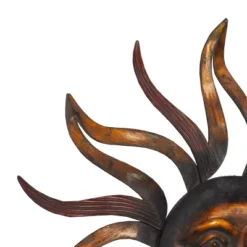 Metal Sunburst Wall Decor With Distressed Copper Like Finish Brass - Olivia & May -Home Decoration Series GUEST e4e60da7 89c0 47d3 9433 c26c5b318ea1