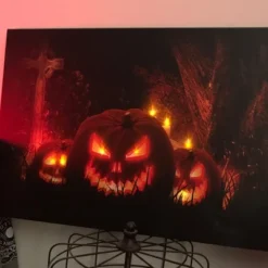 Northlight LED Lighted Jack-O-Lanterns In A Cemetery Halloween Canvas Wall Art 23.5" X 15.5" -Home Decoration Series GUEST e5677205 55ac 463e 9c2d c855be4a6e3d