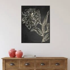 22" X 30" Golden Flower Folklore II By Asia Jensen Framed Canvas Wall Art Black - Amanti Art -Home Decoration Series GUEST e59b7905 452d 4a41 bbfb 499e9b661ec1