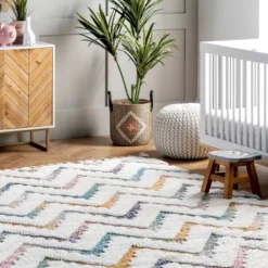 2'8"x8' Rumi High-Low Chevron Tassel Area Rug Beige Runner - NuLOOM -Home Decoration Series GUEST e66adc86 2b9a 4a7a 9246 13e5613e993f