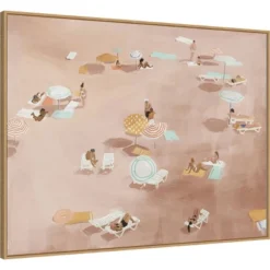 42" X 32" Under The Sun Warm Brown By Urban Road Framed Canvas Wall Art Print - Amanti Art