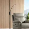 360 Lighting Taylor Modern Torchiere Floor Lamp With Side Light 72" Tall Satin Black LED Adjustable For Living Room Reading Bedroom Office House Home -Home Decoration Series GUEST e78d56af beb8 4706 8f7e 2beb3b637728