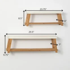 Sullivans Bench-Seat-Shaped Wall Shelf Set Of 2, 9.75"H & 8.5"H White 11 Sullivans Bench-Seat-Shaped Wall Shelf Set Of 2, 9.75"H & 8.5"H White -Home Decoration Series GUEST e79bfefe 1eeb 4e77 aa40 196bf79dbf66