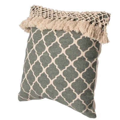 DEERLUX 16" Handwoven Cotton Throw Pillow Cover With Ogee Pattern And Tasseled Top 10 DEERLUX 16" Handwoven Cotton Throw Pillow Cover With Ogee Pattern And Tasseled Top - Image 8