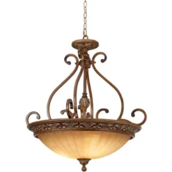 Kathy Ireland Sterling Estate Golden Bronze Pendant Chandelier 26 1/2" Wide Rustic Champagne Bowl Shade 3-Light Fixture For Dining Room Kitchen Island -Home Decoration Series GUEST e8c44eec 4da0 40e7 8e63 30f6c9088e63