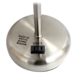 19.5" Bedside Power Outlet Base Metal Table Desk Lamp Brushed Steel With Fabric Shade Blue - Creekwood Home 13 19.5" Bedside Power Outlet Base Metal Table Desk Lamp Brushed Steel With Fabric Shade Blue - Creekwood Home -Home Decoration Series GUEST e8f1469a 389e 4710 80a9 5cfd9151cc87 1