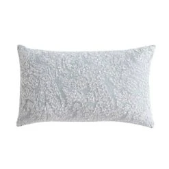 12"x20" Oversize Boucle Metallic Lumbar Throw Pillow White/Gray - VCNY Home