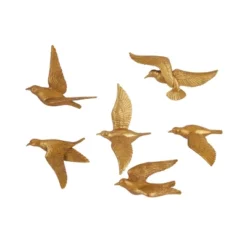 Set Of 6 Polystone Bird Floating Wall Decors - Olivia & May -Home Decoration Series GUEST ebc5404a 6f18 42a7 a1df cddc04f52705