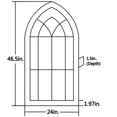 LuxenHome Rustic Wood And Black Metal Arched Window Wall Decor 7 LuxenHome Rustic Wood And Black Metal Arched Window Wall Decor - Image 5