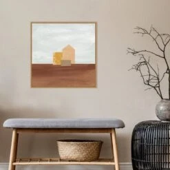 22" X 22" Homey Landscape II By Courtney Prahl Framed Canvas Wall Art Light Brown - Amanti Art -Home Decoration Series GUEST ef0912d5 98ab 46a1 aa4e 9aceecf8cca0