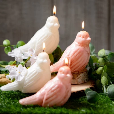 3.5"H Sullivans Pink Bird Candles - Set Of 2, Pink 5 3.5"H Sullivans Pink Bird Candles - Set Of 2, Pink - Image 3