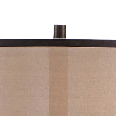 Franklin Iron Works Alamo Industrial Rustic Floor Lamp 62" Tall Bronze Metal Sheer Organza Outer Linen Fabric Inner Double Drum Shade For Living Room 4 Franklin Iron Works Alamo Industrial Rustic Floor Lamp 62" Tall Bronze Metal Sheer Organza Outer Linen Fabric Inner Double Drum Shade For Living Room - Image 2