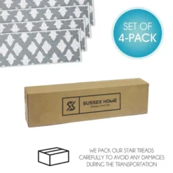 SussexHome Floral Design Cotton Anti-Slip Stair Treads, 9” X 28“ -Home Decoration Series GUEST f1c96757 d822 4bd2 8762 5d737280570e