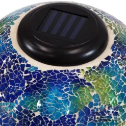 Sunnydaze Decor Sunnydaze Crackled Glass Azul Terra Design Indoor/Outdoor Garden Gazing Globe With LED Solar Light - 10" Diameter - Blue And Green 12 Sunnydaze Decor Sunnydaze Crackled Glass Azul Terra Design Indoor/Outdoor Garden Gazing Globe With LED Solar Light - 10" Diameter - Blue And Green -Home Decoration Series GUEST f1cf3f90 b362 4761 9c18 32172708ea64
