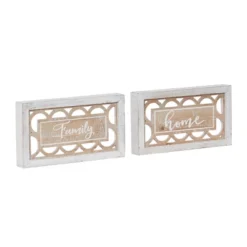Farmhouse Wood Carved Sign Wall Decor Set Of 2 White - Olivia & May 9 Farmhouse Wood Carved Sign Wall Decor Set Of 2 White - Olivia & May -Home Decoration Series GUEST f1f3a1b3 b5c0 49fa 92b1 55b1d8a978fe