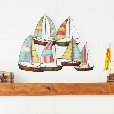 Coastal Metal Transportation Wall Decor Multi Colored - Olivia & May 6 Coastal Metal Transportation Wall Decor Multi Colored - Olivia & May - Image 4