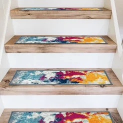 World Rug Gallery Modern Abstract Non-Slip Stair Treads -Home Decoration Series GUEST f3aac247 efa8 4a5d a60b bc0774eab1c8