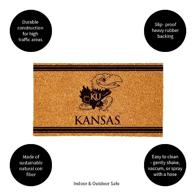 Evergreen University Of Kansas Logo Turf Mat, Brown- 28 X 16 Inches Indoor Outdoor Doormat 5 Evergreen University Of Kansas Logo Turf Mat, Brown- 28 X 16 Inches Indoor Outdoor Doormat - Image 3