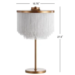 27.5" Fringed/Metal Coco Table Lamp (Includes LED Light Bulb) Gold - JONATHAN Y 7 27.5" Fringed/Metal Coco Table Lamp (Includes LED Light Bulb) Gold - JONATHAN Y -Home Decoration Series GUEST f6ea6d94 b259 4169 b76a 17d29fd094af