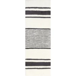 Lauren Liess X RugsUSA - Striped Wool Machine Washable Area Rug -Home Decoration Series GUEST f96d20f6 0fb8 4578 9b37 999c9347ac54