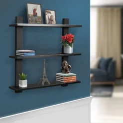 Sorbus Decorative Asymmetric Square Floating Wall Shelf Set Of 3
