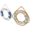 Set Of 2 Wood Sign Handmade 'Welcome' Rope Life Ring Wall Decors With Varying Details Blue - Olivia & May 1 Set Of 2 Wood Sign Handmade 'Welcome' Rope Life Ring Wall Decors With Varying Details Blue - Olivia & May -Home Decoration Series GUEST fa90f267 b9ea 43eb b0a2 b48590df391b