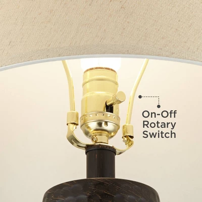 Regency Hill Modern Table Lamp With USB And AC Power Outlet Workstation Charging Base 25" High Hammered Bronze Empire Shade For Living Room Desk 5 Regency Hill Modern Table Lamp With USB And AC Power Outlet Workstation Charging Base 25" High Hammered Bronze Empire Shade For Living Room Desk - Image 3