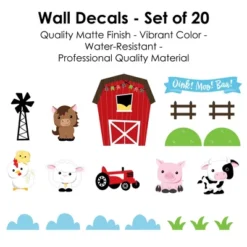 Big Dot Of Happiness Farm Animals - Peel And Stick Nursery And Kids Room Vinyl Wall Art Stickers - Wall Decals - Set Of 20 12 Big Dot Of Happiness Farm Animals - Peel And Stick Nursery And Kids Room Vinyl Wall Art Stickers - Wall Decals - Set Of 20 -Home Decoration Series GUEST fb33275d 816e 4b35 af3a 0a3fe0b14219