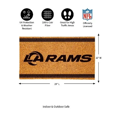 Evergreen Los Angeles Rams Logo Turf Mat, Brown- 28 X 16 Inches Indoor Outdoor Doormat 3 Evergreen Los Angeles Rams Logo Turf Mat, Brown- 28 X 16 Inches Indoor Outdoor Doormat