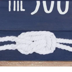 Wood Sign Ocean Wall Decor With Knotted Ropes Blue - Olivia & May -Home Decoration Series GUEST fc5b2692 7132 44ff b456 d2ae5be0a31a