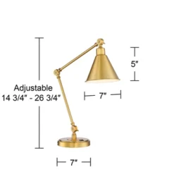 360 Lighting Wray Modern Desk Lamp 26 3/4" High Warm Brass Metal With USB Charging Port Adjustable Arm Head For Bedroom Living Room Bedside House Home 16 360 Lighting Wray Modern Desk Lamp 26 3/4" High Warm Brass Metal With USB Charging Port Adjustable Arm Head For Bedroom Living Room Bedside House Home -Home Decoration Series GUEST fcc7e2b3 c90a 493f 8272 af1369b9ba26