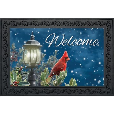 Briarwood Lane Winter Solitude Cardinal Doormat Welcome Indoor / 3 Briarwood Lane Winter Solitude Cardinal Doormat Welcome Indoor /