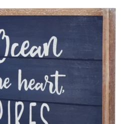 Wood Sign Ocean Wall Decor With Knotted Ropes Blue - Olivia & May -Home Decoration Series GUEST fe5a644f bd65 45e4 9b14 fe095ea81d95