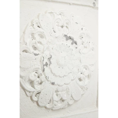 Vintage Fiberglass Floral Wall Decor Set Of 4 White - Olivia & May 8 Vintage Fiberglass Floral Wall Decor Set Of 4 White - Olivia & May - Image 6