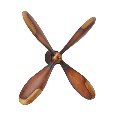 Metal Airplane Propeller 4 Blade Wall Decor With Aviation Detailing - Olivia & May 3 Metal Airplane Propeller 4 Blade Wall Decor With Aviation Detailing - Olivia & May